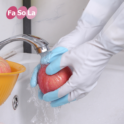 日本Fasola家务手套橡胶乳胶胶皮厨房洗碗塑胶耐用防水洗衣清洁套