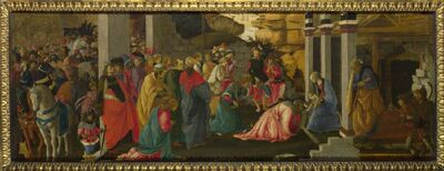 Botticelli46 波提切利古典油画 贤士朝圣 美术纸 约25cm*32