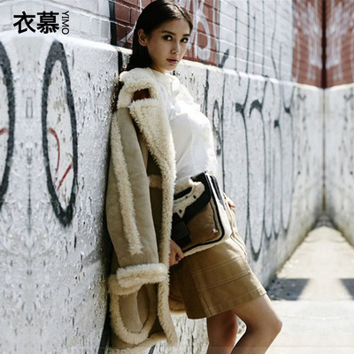 2015冬装女韩版麂皮绒棉衣加厚大衣冬中长款羊羔毛宽松棉袄外套潮