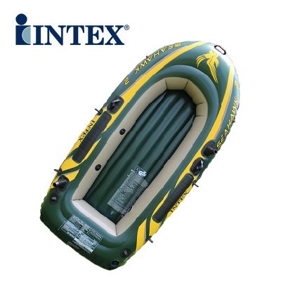 INTEX海鹰橡皮艇两人冲锋舟充气艇皮划艇加厚 充气钓鱼船多省包邮