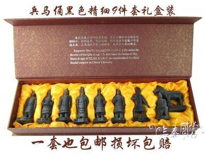 包邮 仿古兵马俑礼品摆件 套装礼盒 中国特色手工艺外事礼品
