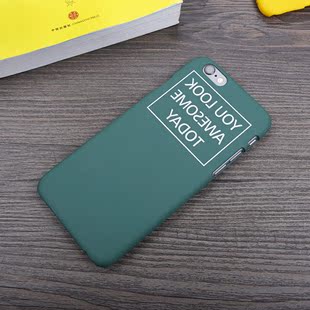 简约墨绿镜面英文iPhone6s磨砂硬壳保护套苹果6Plus原创意手机壳
