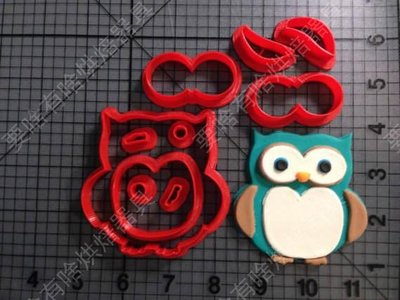 可爱卡通猫头鹰造型塑料饼干切模 饼干模具 蛋糕烘焙工具