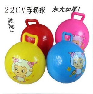 经典儿童充气皮球22CM彩色手柄球波波球羊地球仪，无毒正品玩具