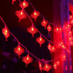 节日新年春节装饰用品元宵节中国结led彩灯闪灯串灯户外布置防水