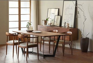 实木餐椅 肯尼迪总统椅子北欧大师设计创意书房靠背咖啡厅椅