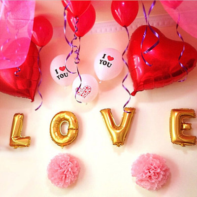 创意浪漫求婚求爱表白心形气球铝镆汽球礼物婚房结婚礼布置用品