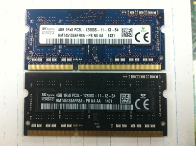 现代原厂 4GB DDR3 1RX8 PC3L-12800S 1600低电压 笔记本内存条