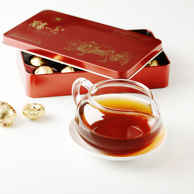 茶叶 云南普洱茶 醇香沱茶 熟茶 守一轩极品小金沱 铁盒包装