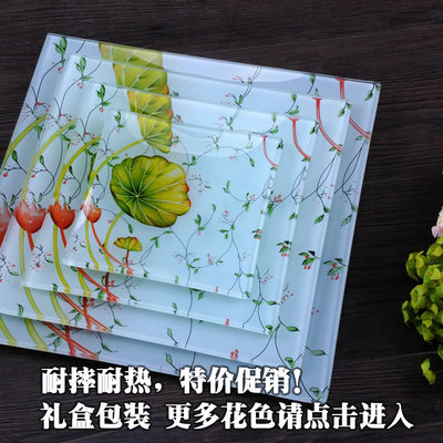 高档钢化玻璃餐具套装创意实用礼盒商务送客户礼品盘子促销包邮