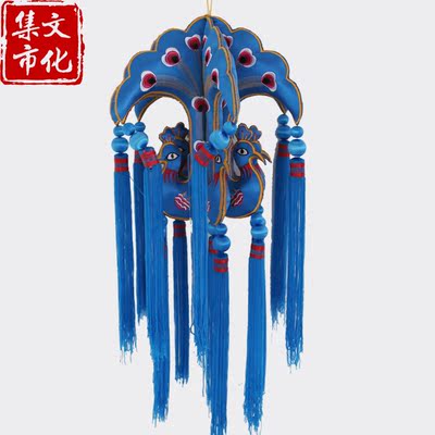 庆阳文化集市纯手工刺绣孔雀灯大型豪华挂件中国民间特色礼品