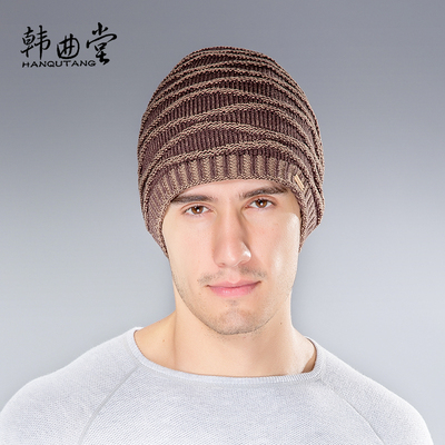 男士毛线帽冬天加厚护耳帽保暖加绒针织帽韩国潮包头帽青年套头帽