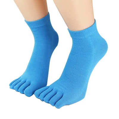 五指袜女 纯棉 秋冬短筒透气防臭分脚趾袜子纯色五趾头运动短袜