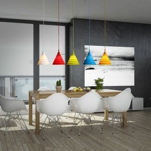 kc现代简约三头创意个性彩色餐厅灯儿童房间鱼线吊灯咖啡奶茶灯具
