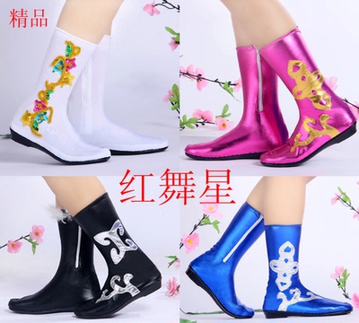 2014新款舞蹈中筒高弹力舞蹈靴蒙古族藏族舞蹈靴拉链款 演出靴子