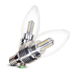 超亮型高档LED灯泡 LED蜡烛灯4W水晶灯专用光源E14螺口灯头