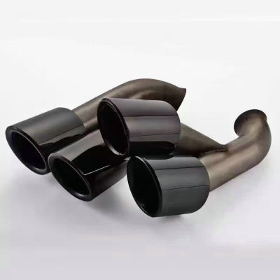 15款保时捷卡宴改装专用碳黑圆口不锈钢排气管尾嘴 尾喉 消声器