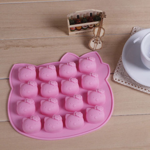 【天天特价】DIY16连kitty手工巧克力硅胶模具  手工皂烘焙蛋糕模