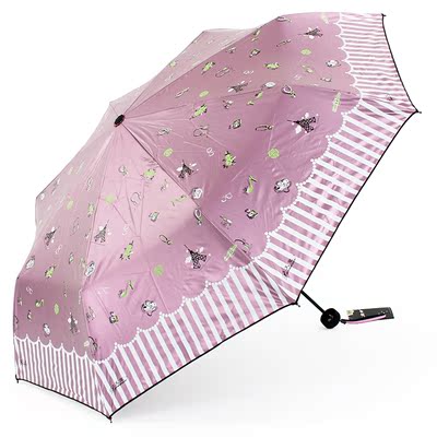 天堂伞防紫外线防晒伞正品女士遮阳伞三折叠钢骨太阳伞两用晴雨伞