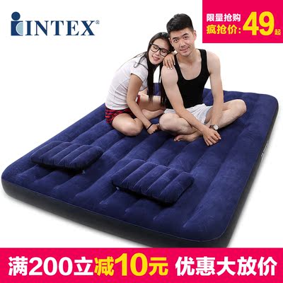 intex单人充气床双人充气床垫家用加厚气垫床户外便携折叠午休床