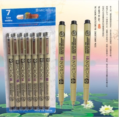 包邮日本 樱花针管笔 漫画设计草图笔绘图笔描图勾线笔1套7支