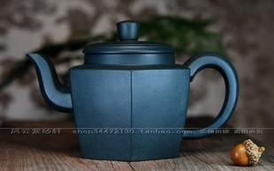 紫砂专卖茶壶紫砂壶早期天青泥(六方宫灯）普洱铁观音茶具礼品