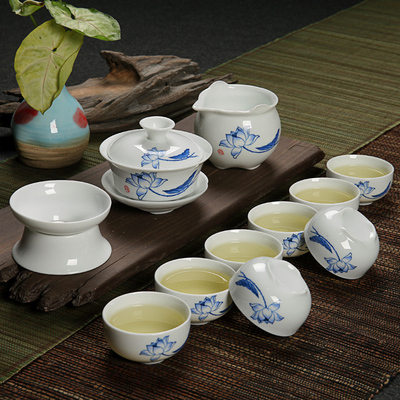 特价景德镇 陶瓷功夫茶具套装 整套茶具 骨瓷茶杯套组 广告订做