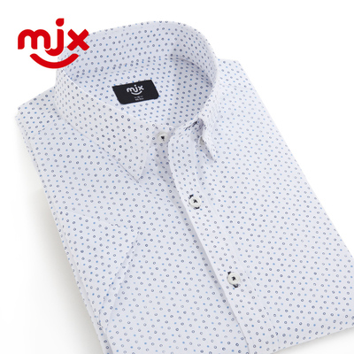 MJX2015夏季衬衫 男装商务休闲衬衣圆点印花莫代尔短袖衬衫男