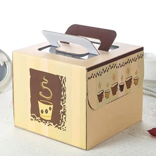 新款韩式 6寸手提蛋糕盒点心盒 纸质西点包装盒礼物盒带托