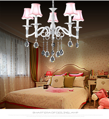 欧式女孩吊灯卧室儿童房灯美式客厅田园现代简约创意铁艺蜡烛灯具