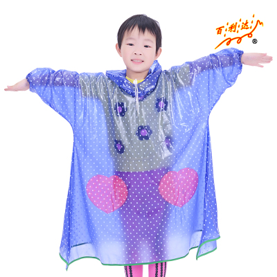 百利达透明男女童儿童雨衣时尚带书包位小孩可爱雨披亲子包邮加厚