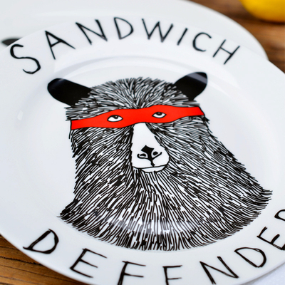 Sandwich Defender欧式餐具创意陶瓷器小熊盘子家用菜盘牛排盘子