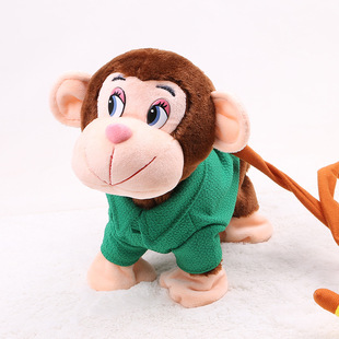 儿童益智电子玩具猴子 电子宠物纤绳猴子 走路扭屁股玩具批发