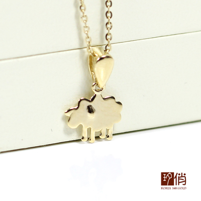 【夕俏】韩国14K金 时尚小动物项坠 生肖小羊吊坠 生日礼物 包邮
