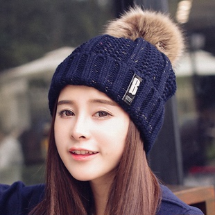帽子女冬天韩国潮毛线帽加厚秋冬季帽子女士韩版时尚护耳针织帽子