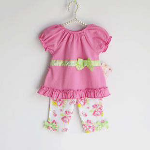 2015女童夏装0-1岁半婴幼儿服装外出服套装婴幼儿套装女童夏季套