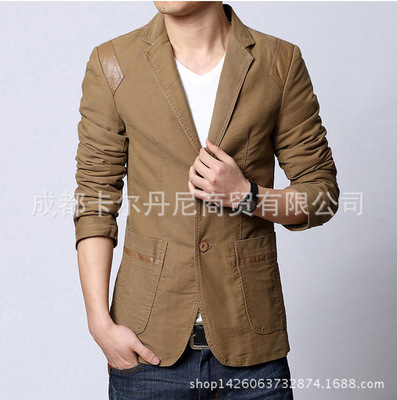 休闲西装男时尚商务韩版修身青少年小西装纯色英伦秋季长袖外套潮