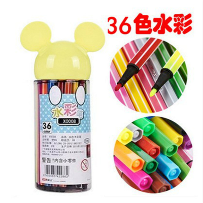 联众36色彩色铅笔画笔儿童桶装米奇学生绘画彩铅韩国创意彩笔文具