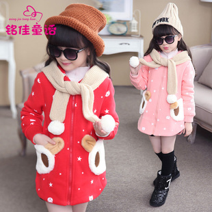 2015秋冬新款女童装韩版儿童加厚冬装女大童衣服冬季女孩加绒外套