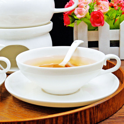 陶瓷花茶杯碟陶瓷耐热创意简约英式骨瓷下午泡茶咖啡杯送勺子整套