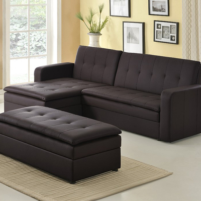 简约现代小户型客厅沙发组合转角沙发超纤皮艺沙发功能储物沙发床