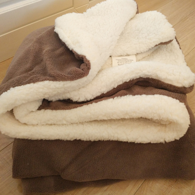 小毛毯冬季盖毯羊羔绒双层加厚珊瑚绒办公室午睡午休空调儿童毯子
