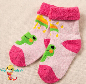 秋冬柔软加厚毛圈宝宝袜子卡通纯棉男童女童儿童袜子保暖婴儿袜子
