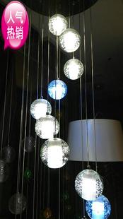 现代简约时尚吧台楼梯大厅酒店工程定制LED流星雨水晶灯正品优质