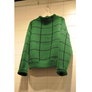 韩国东大门代购2015新款冬装格子毛衣女秋套头长袖针织衫休闲