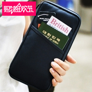 韩版男女通用护照包证件夹 长款印花卡包 多功能旅行包 钱包 票夹