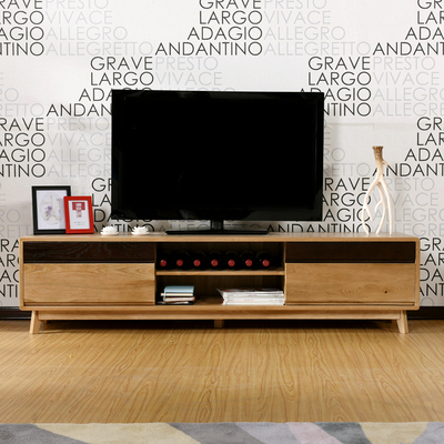 白橡实木家具简约组合柜视听柜小户型电视柜组合茶几客厅储物柜