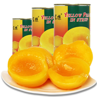 食掠糖水黄桃罐头425g*3罐 胜华糖水黄桃水果罐头零食 年末囤货季