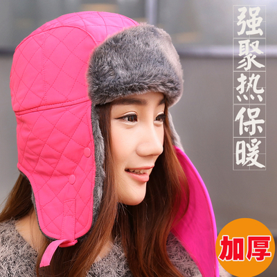 冬季天男女款帽子女韩版护耳帽子冬季骑车加厚防风保暖雷锋帽口罩