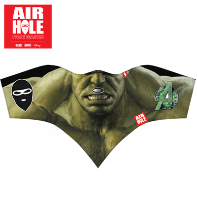 美国正品Airhole单双板滑雪护脸面罩漫威防风防寒透气抗菌绿巨人